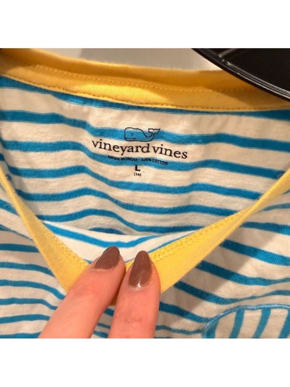 Vineyard Vines Kids Blue and White Striped Tee - Picture 3 of 3